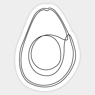 One Line Avocado Sticker